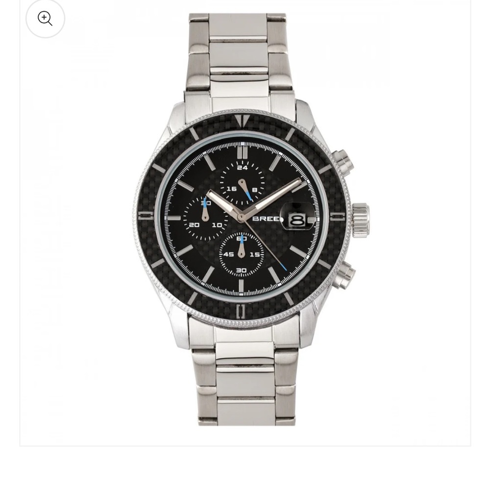 Breed Silver and Black Chronograph Watch